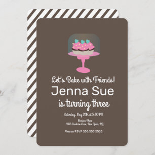 Convite Cupcake Baking Party Cake Stand