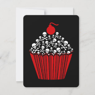 Convite +{ Cupcake de crânio vermelho }+