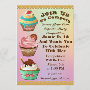 Convite Cupcake de guerra Assar no Aurora Multi-Invite