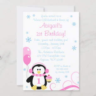 Convite Cupcake de pinguins invernos inverno Onederland az