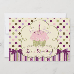 Convite Cupcake de ponto de amora