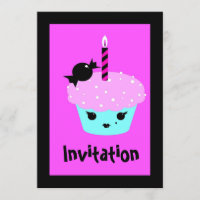 cupcake do gótico Emo de animação kawaii