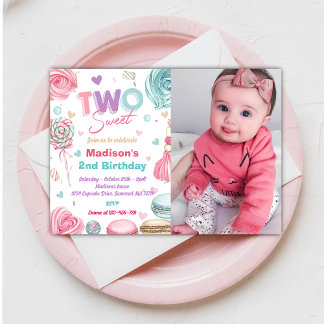 Convite Cupcake do segundo aniversário Dois Doces Doce