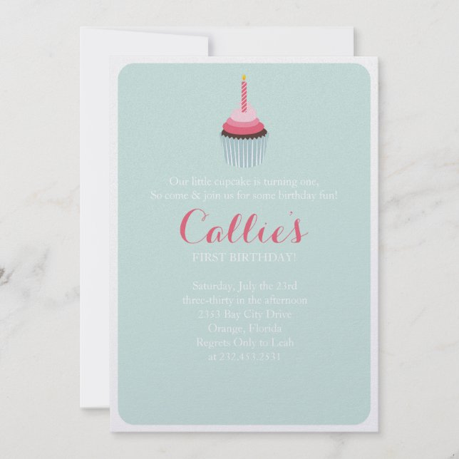 Convite Cupcake doce (Frente)