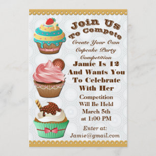 Convite Cupcake Guerras Assares Dos Círculos De Cinzas De 