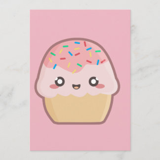 Convite cupcake Kawaii