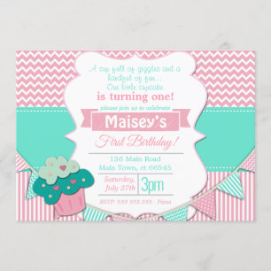 Convite Cupcake  primeiro aniversario do quadro negro das 