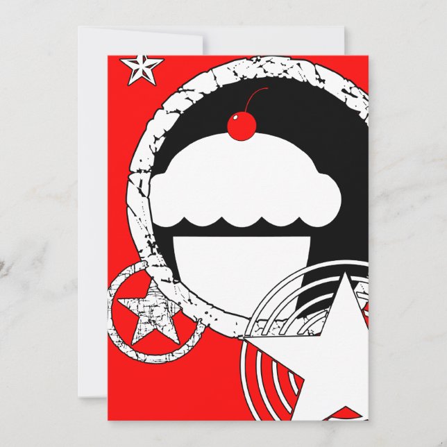 Convite cupcake punk (Frente)