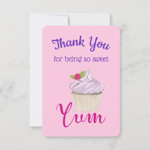 Convite Cupcake Rosa Sonho com Yum Framboesa!Obrigado
