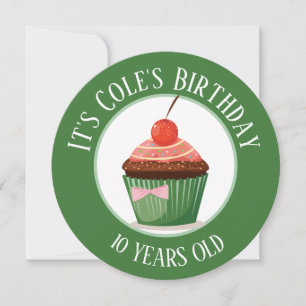 Convite Cupcake Whimicsal com Aniversário de criança Chery