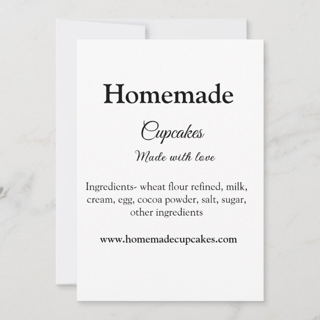 Convite Cupcakes caseiros feitos com amor adicionar texto  (Frente)