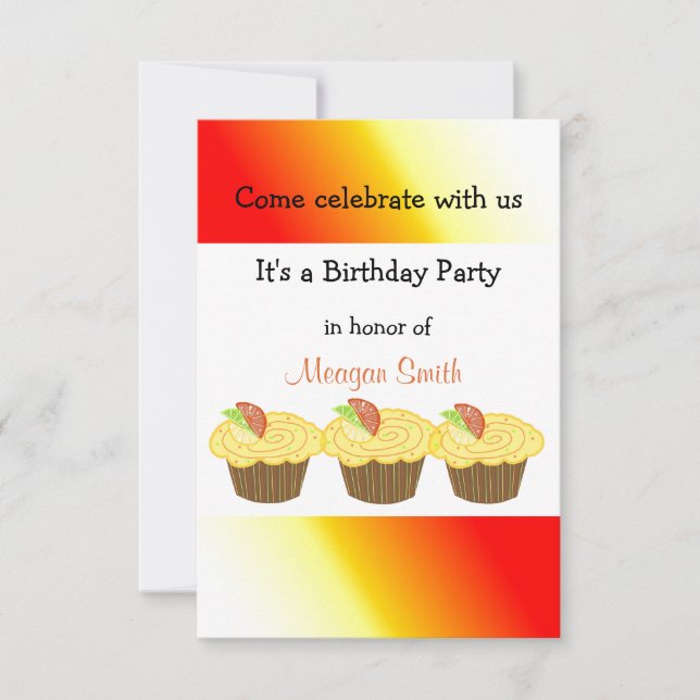 Convite Cupcakes com limão (Frente)