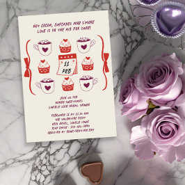 Convite Cupcakes de esboço de rabisco e cacau