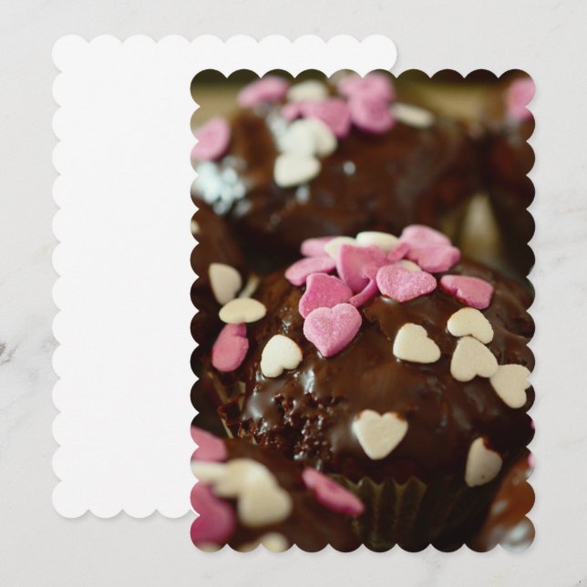 Convite Cupcakes doces de torta servem o destino do Yum De (Frente/Verso)