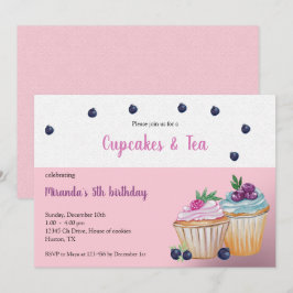 Convite Cupcakes E A Peça De Aniversário Do Chá