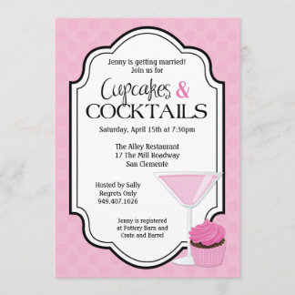 Convite Cupcakes e cocktail do chá de panela