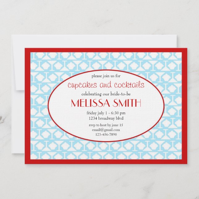 Convite Cupcakes e cocktails (Frente)