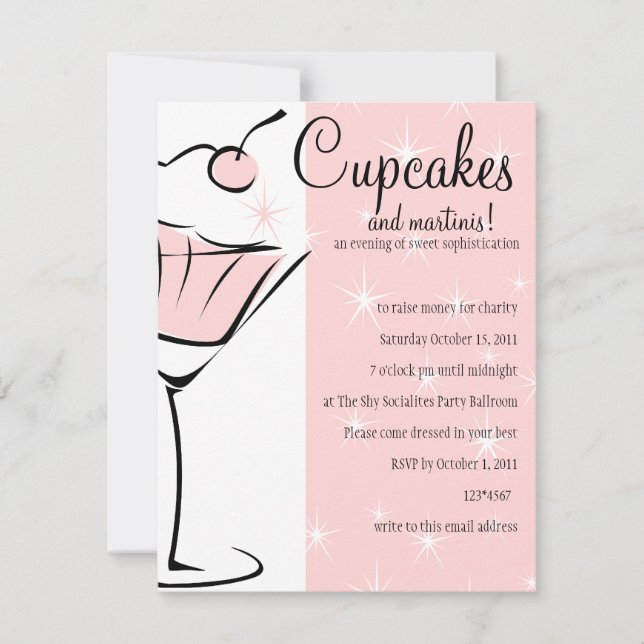 Convite Cupcakes e Martinis (Frente)