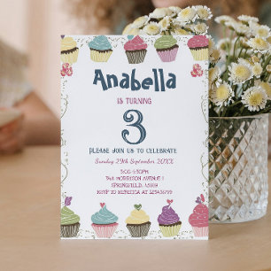 Convite Cupcakes Parte do Aniversário de criança