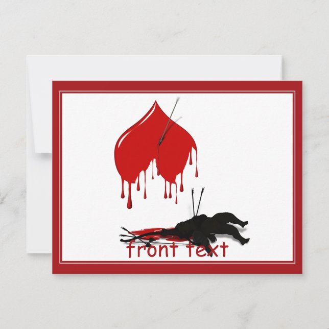 Convite Cupid Shot Down (Anti-Namorados) (Frente)