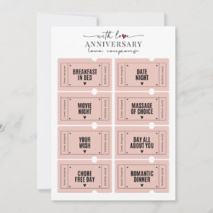 Convite Cupões de Amor Imprimíveis para Aniversário Românt