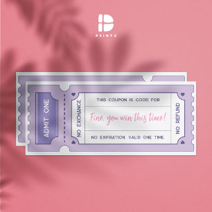 Convite Cupões de Amor Personalizados - Namorados Pastel L