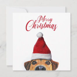 Convite Curioso Cachorro Engraçado com Papai Noel