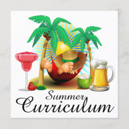 Convite Currículo De Verão / Férias / Festas De Reforma