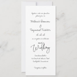 Convite Cursivo manuscrito 2 Nosso Casamento Tem 4 X 9 Pol