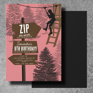 Convite Curso de corda Zipline Parque de aventura ao ar li
