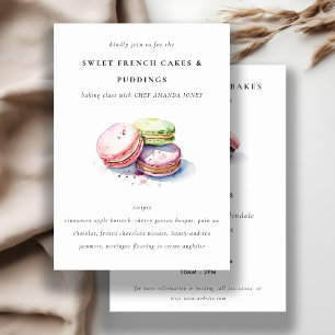 Convite Curso de culinária de padaria de Macarons Francese