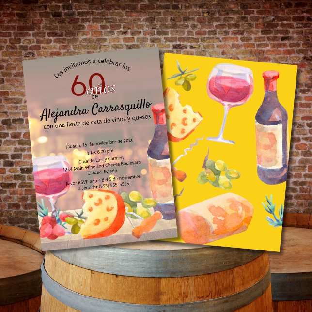 Convite Curso de Degustação de Vinho e Queijo Espanhol Ele (Criador carregado)