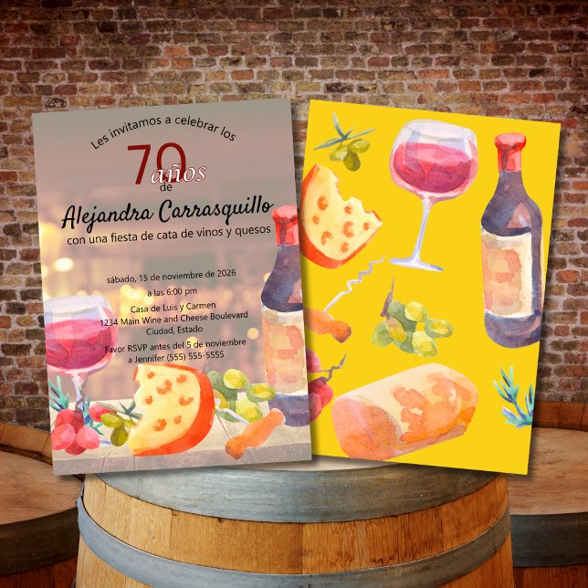Convite Curso de Degustação de Vinho e Queijo Espanhol Ele (Criador carregado)