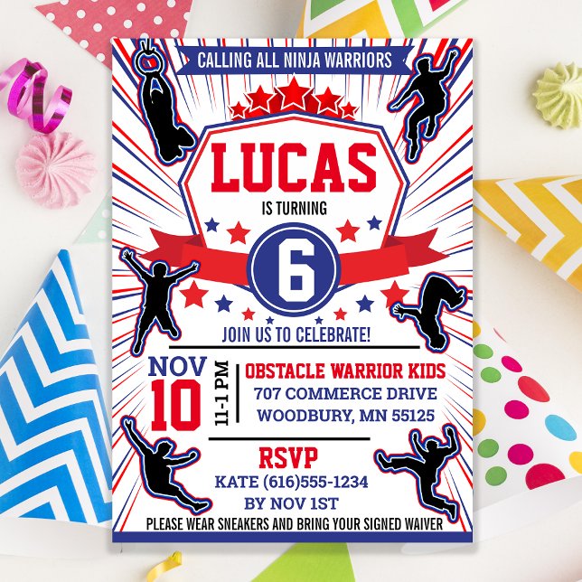Convite Curso de Obstáculo à Festa de aniversário do Guerr (Criador carregado)