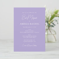 Curta Lavanda de Bat Mitzvah com Script Minimalist