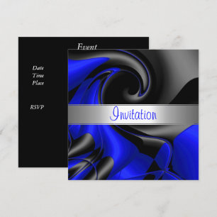 Convite Curva Azul Abstrata