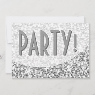 Convite Curva "Prata" de Glitz 'Partido!'convite