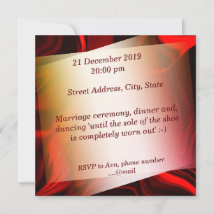 Convite Curvas vermelhas e escuras sobre fundo escuro