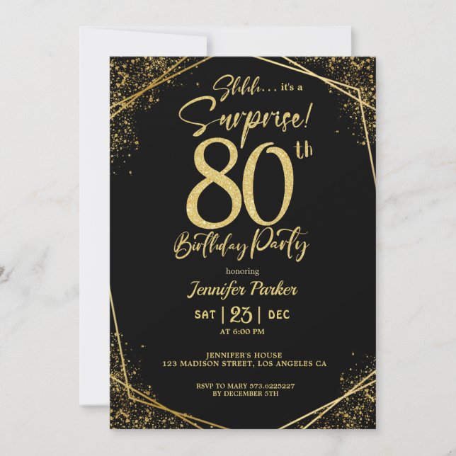 Convite Custom 80th Birtrhday Invitation (Frente)