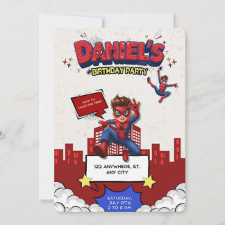 Convite Custom Anime Spider-Man Birthday Invitation 