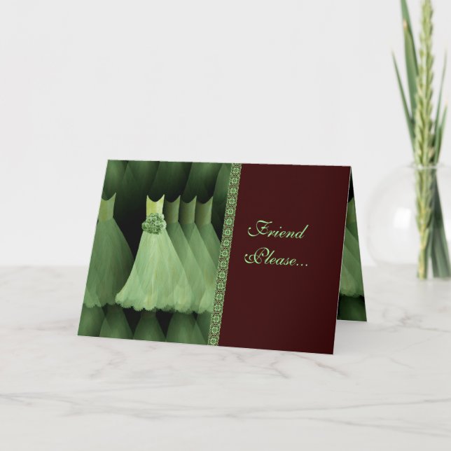 Convite Custom Bridesmaid Invitation MINT Gowns CHOCOLATE (Frente)