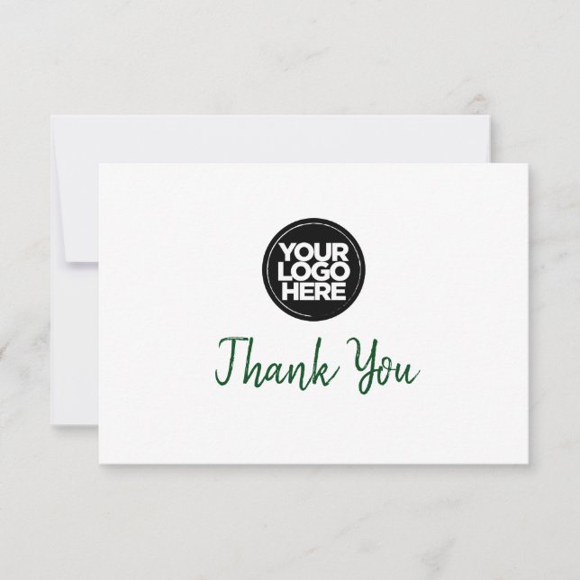 Convite Custom Business Logo And Message Thank You Card (Frente)