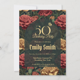 Convite Custom Carnation Sparkle Boho Birthday