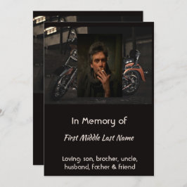 Convite Custom Celebration of Life Service Invite Biker