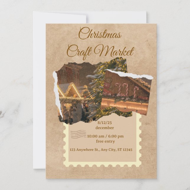 Convite Custom Christmas Card"  "Elegant Christmas Greetin (Frente)