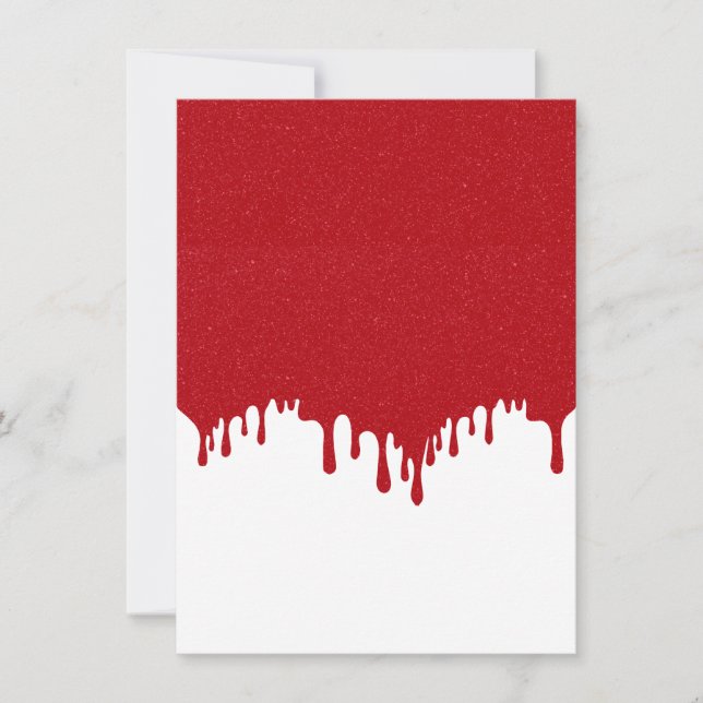 Convite Custom Dripping Glitter Tomato Red Top Invite (Frente)