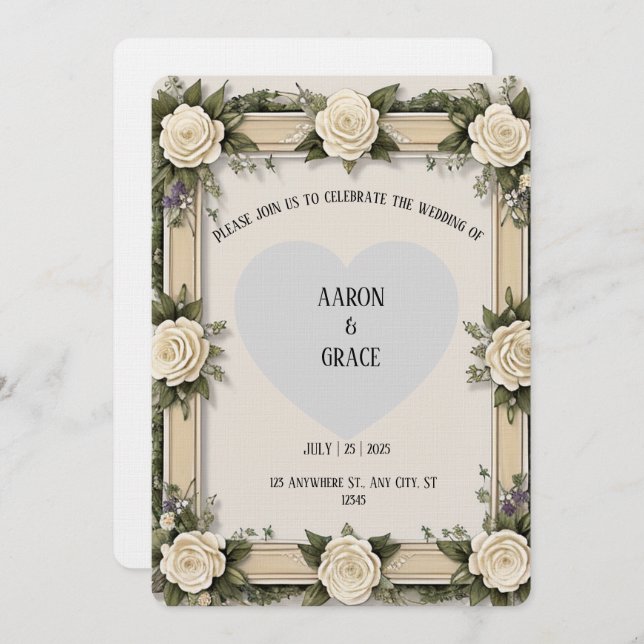 Convite Custom Elegant Envelope in Rose Petals (Frente/Verso)