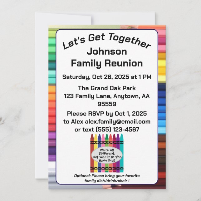 Convite Custom Family Reunion Invitation Card Digital (Frente)
