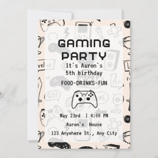 Convite Custom Game Night Invitations
