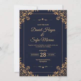 Convite Custom Gold Wedding Invitation | 